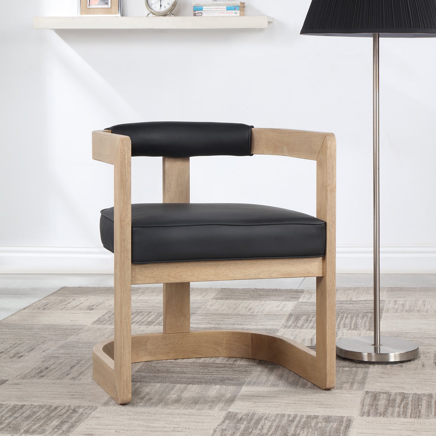 napa black vegan leather dining chair