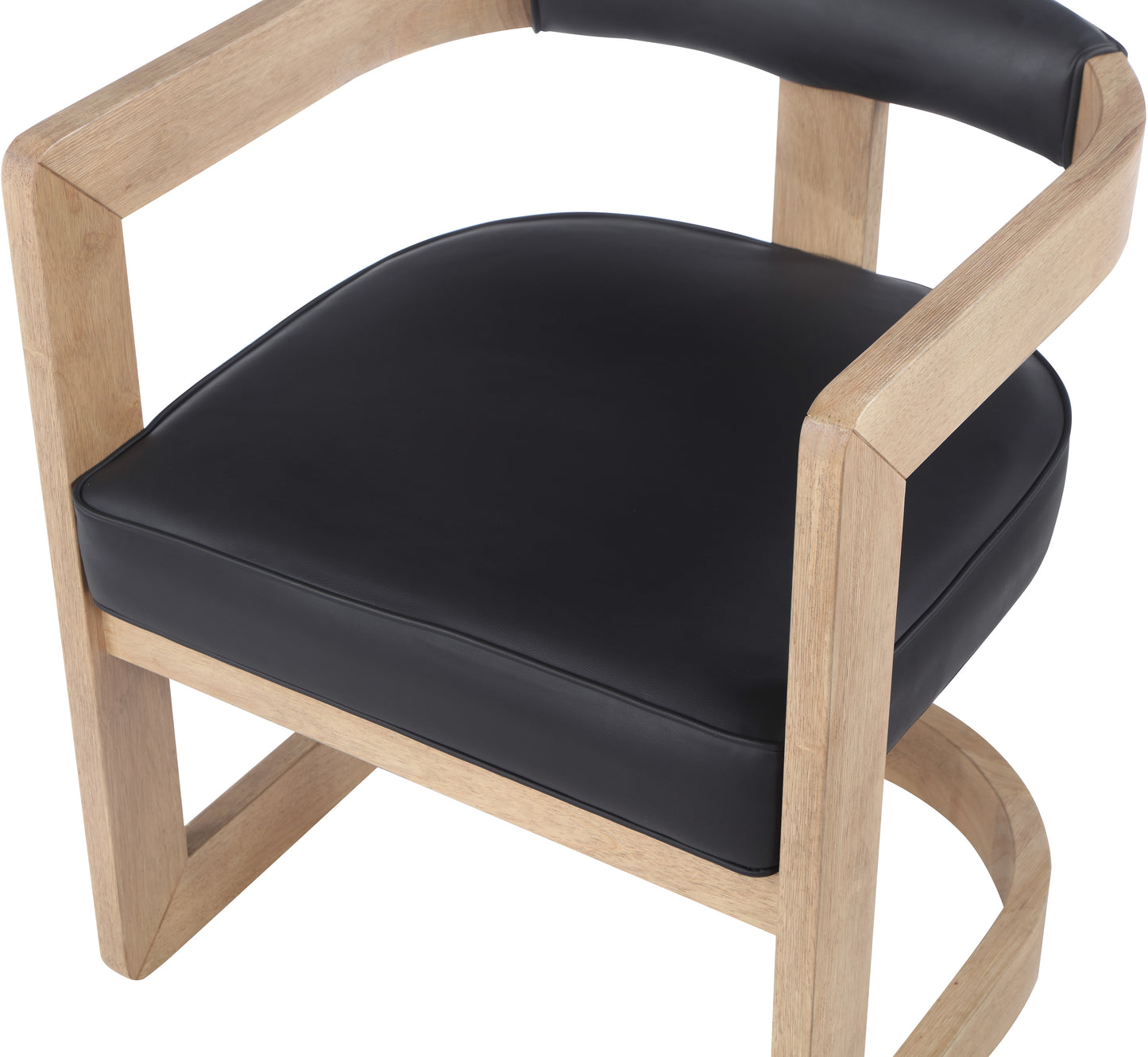 napa black vegan leather dining chair