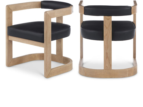 Laurel Black Vegan Leather Upholstered Dining Chair, 1 Piece (Style 2)
