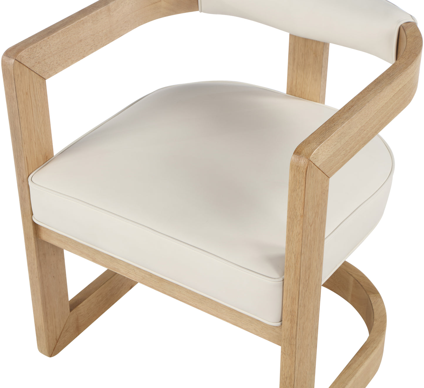 marcel cream/natural faux leather dining chair c