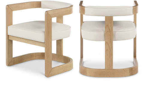 Laurel Cream Vegan Leather Upholstered Dining Chair, 1 Piece (Style 2)