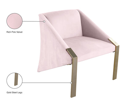 Kayla Pink Velvet Accent Chair Pink