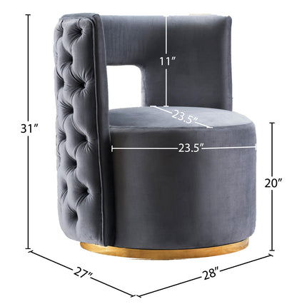 Bowery Grey Velvet Accent Chair Grey