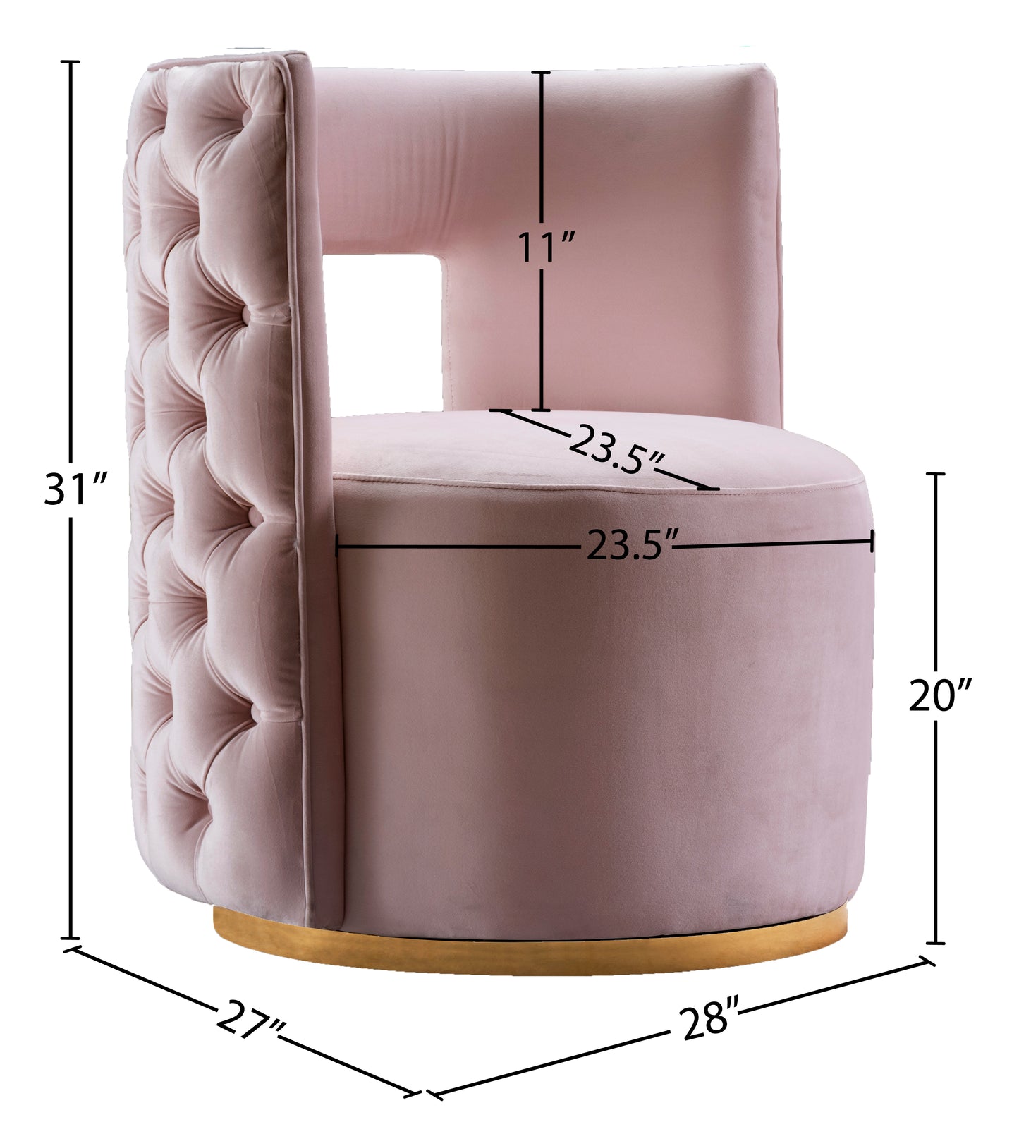 bowery pink velvet accent chair pink