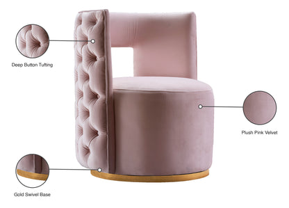 Bowery Pink Velvet Accent Chair Pink