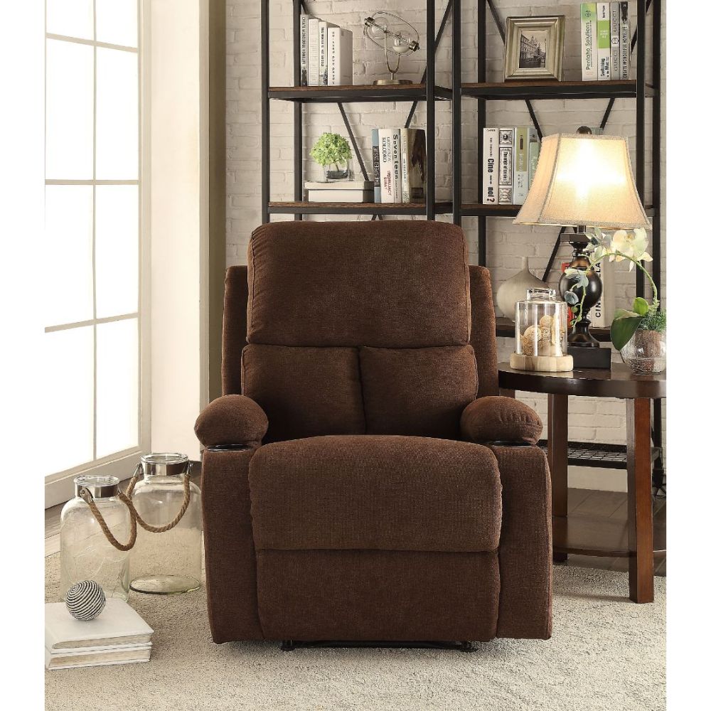 elettra motion recliner, chocolate velvet