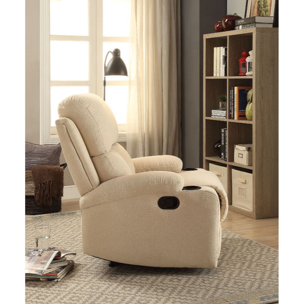 elettra motion recliner, beige velvet