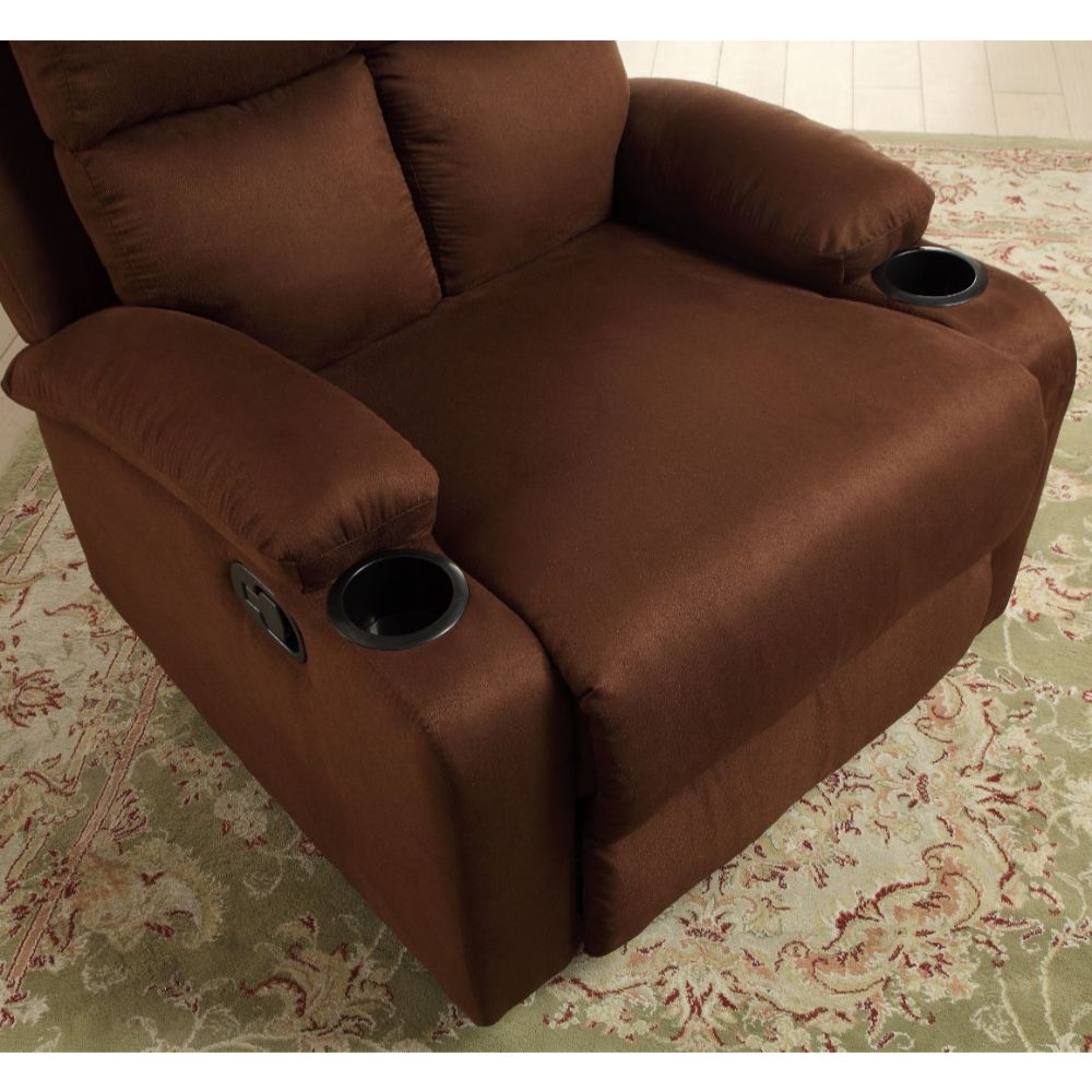 elettra motion recliner, chocolate microfiber