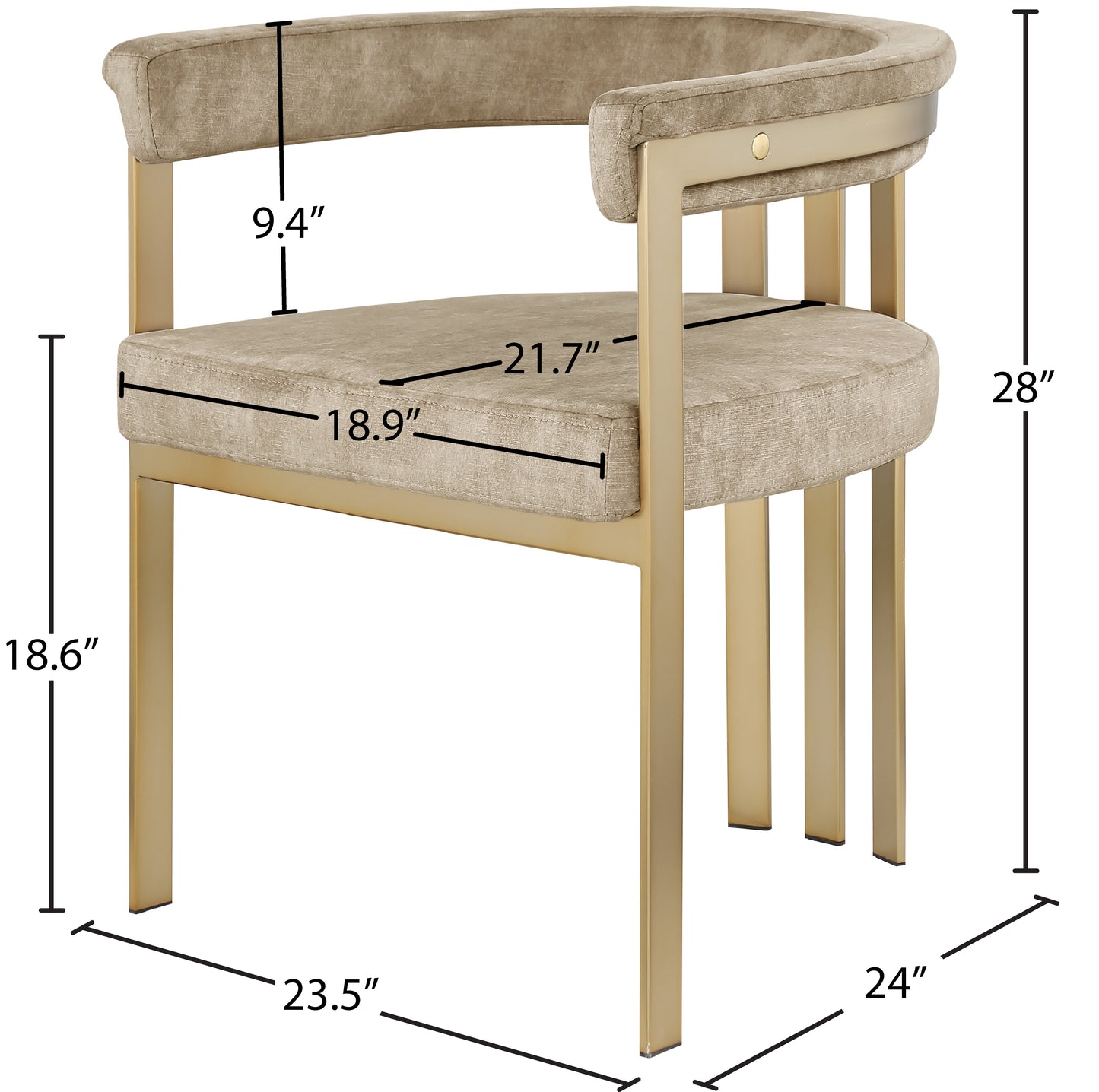 bristol beige velvet dining chair