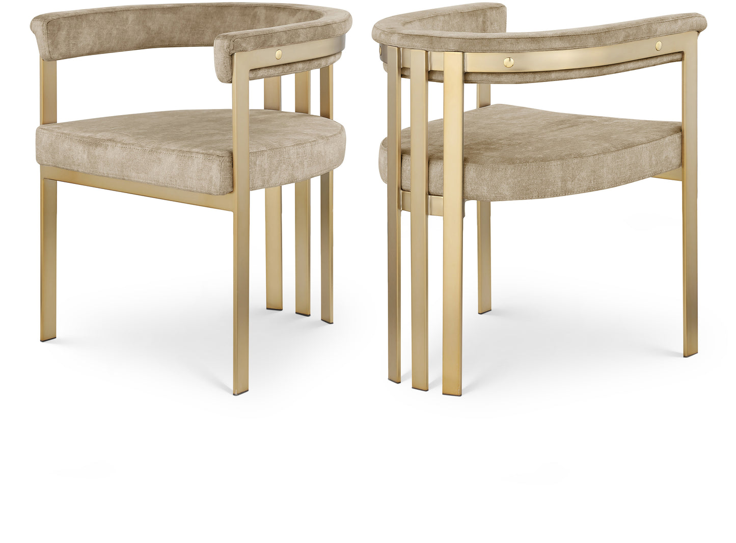 bristol beige velvet dining chair