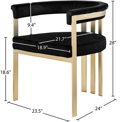 Bristol Black Velvet Dining Chair