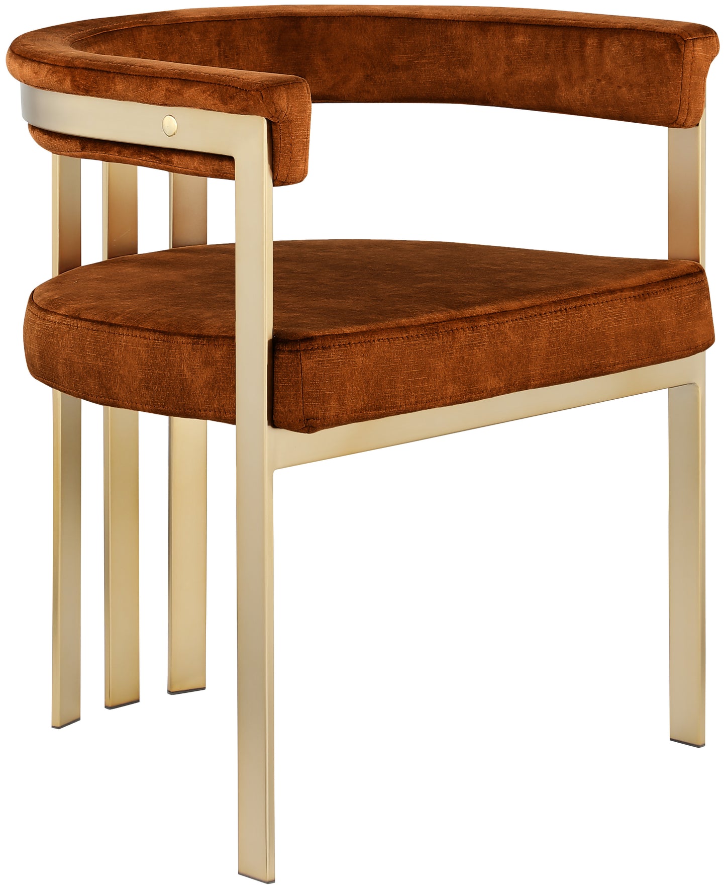 bristol cognac velvet dining chair