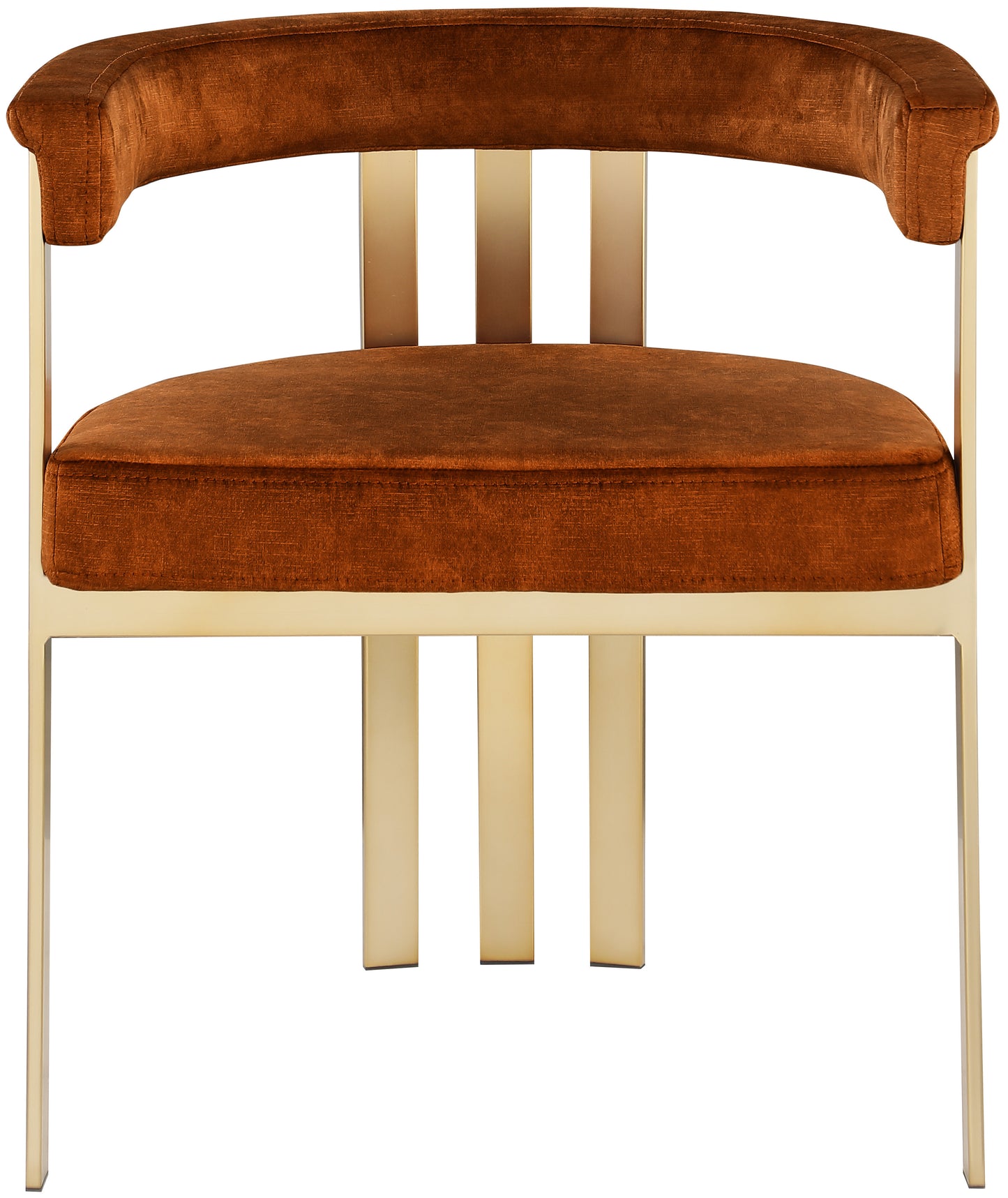 bristol cognac velvet dining chair