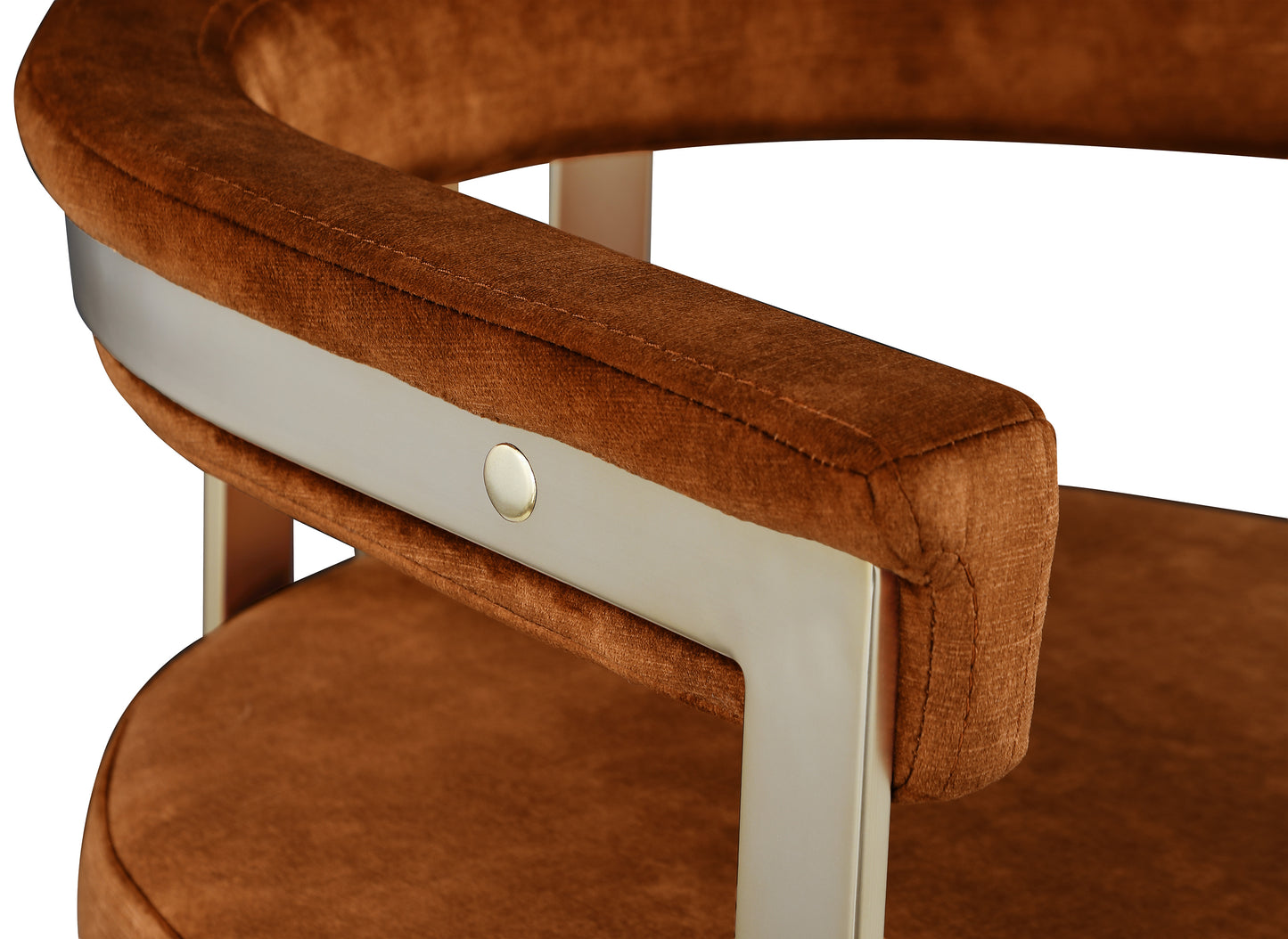 bristol cognac velvet dining chair