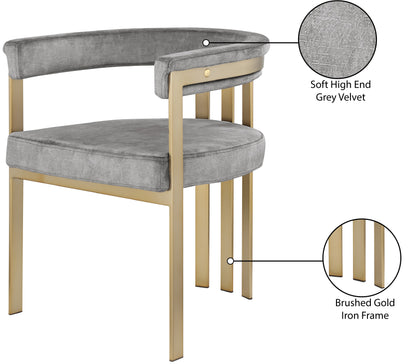 Elijah Grey Velvet Dining Chair C