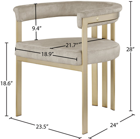 Elijah Stone Colored Velvet Dining Chair C