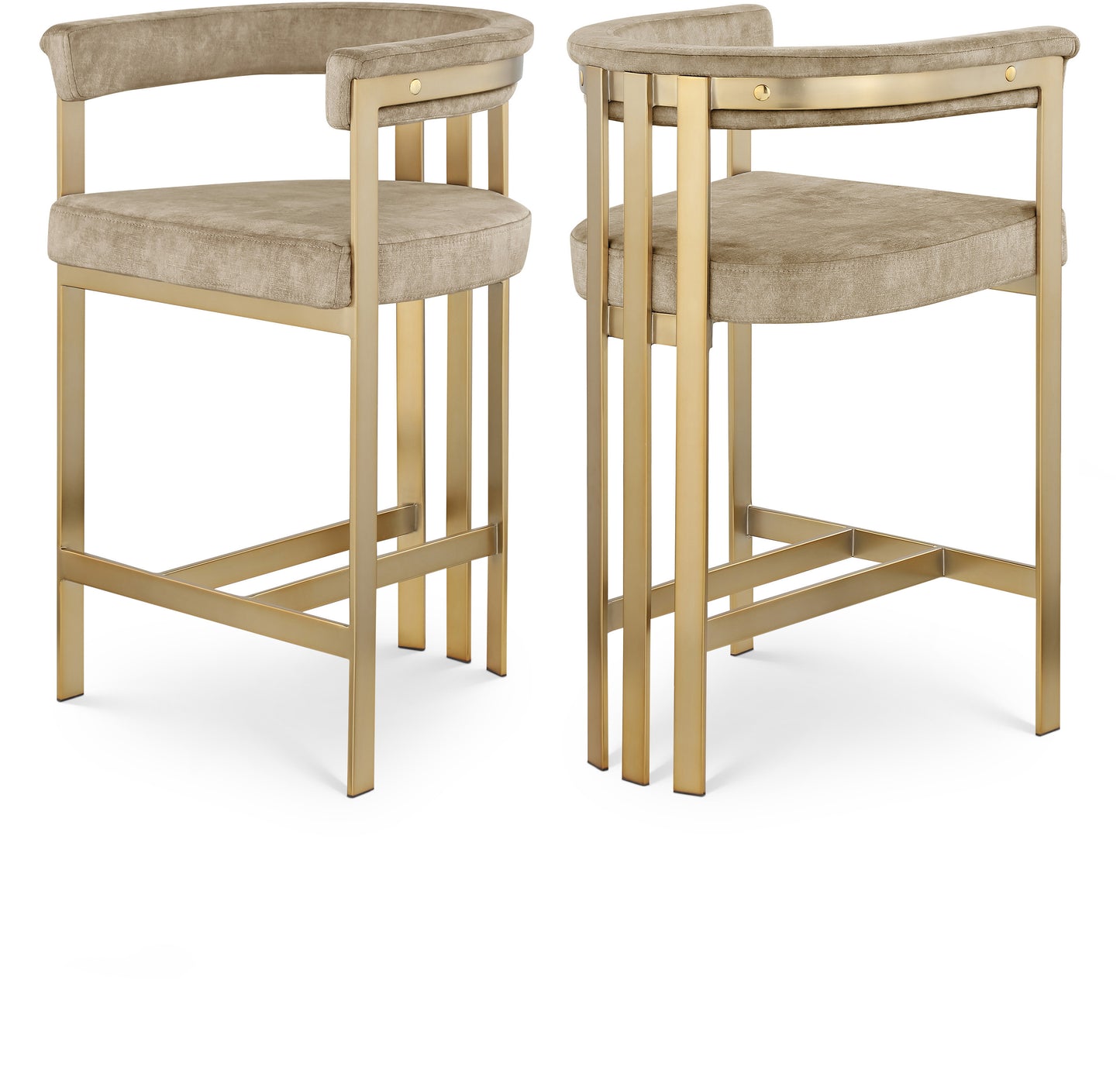 bristol beige velvet counter stool