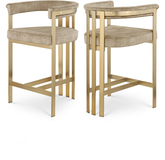 Bristol Beige Velvet Counter Stool