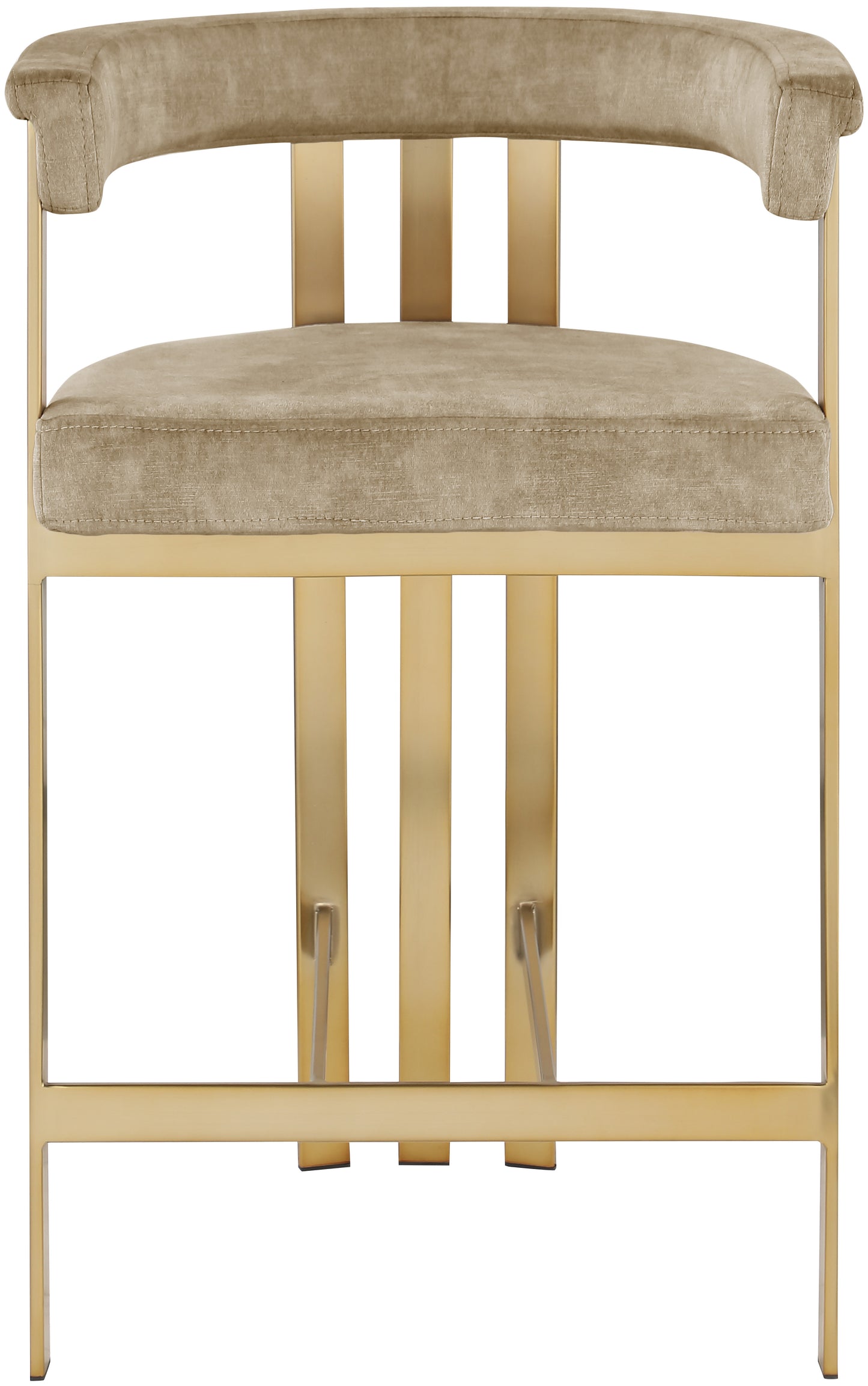 bristol beige velvet counter stool