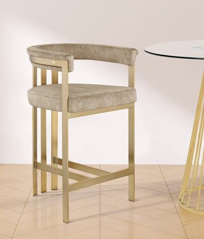 Elijah Beige Velvet Counter Stool C