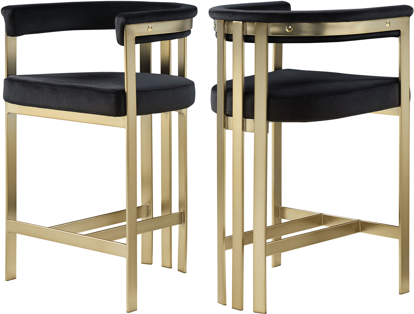 bristol black velvet counter stool