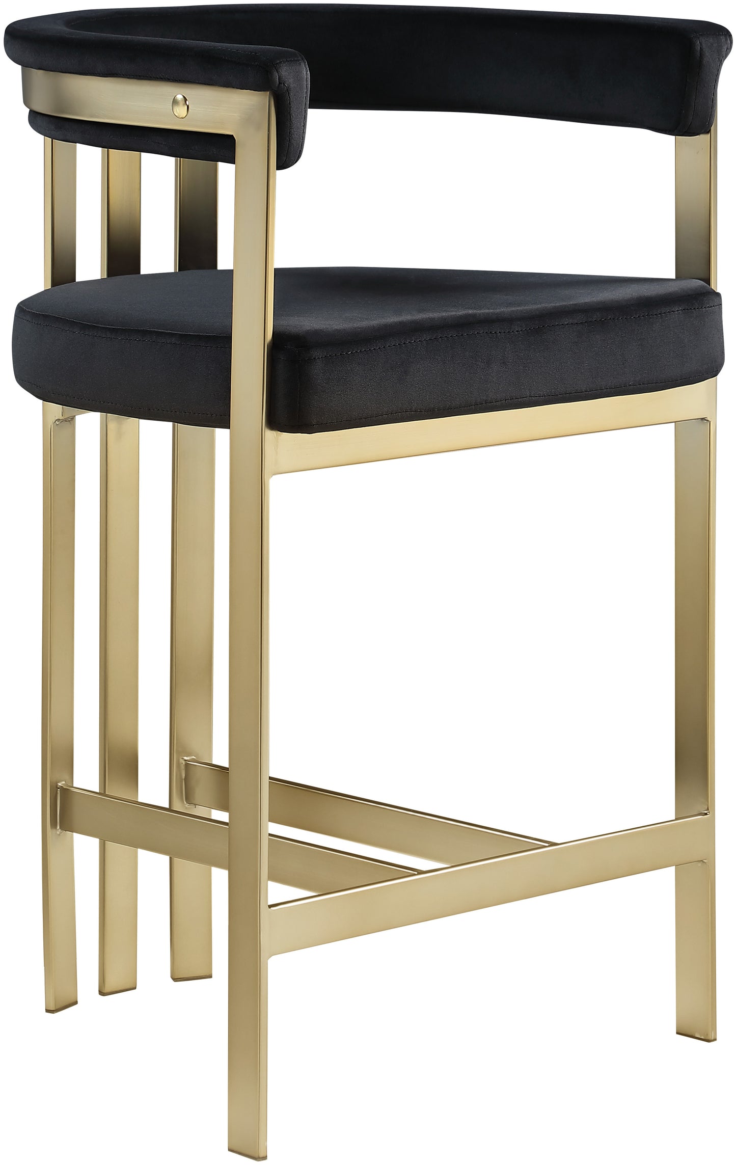 bristol black velvet counter stool