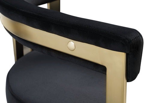 Bristol Black Velvet Counter Stool