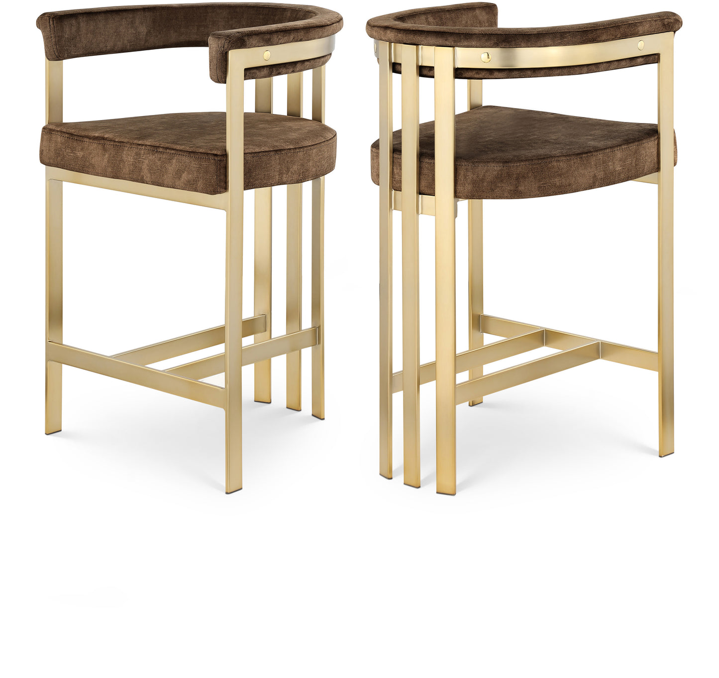 bristol brown velvet counter stool