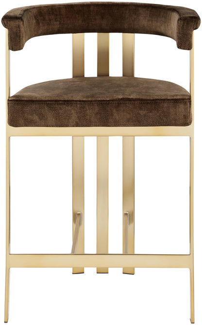 Bristol Brown Velvet Counter Stool