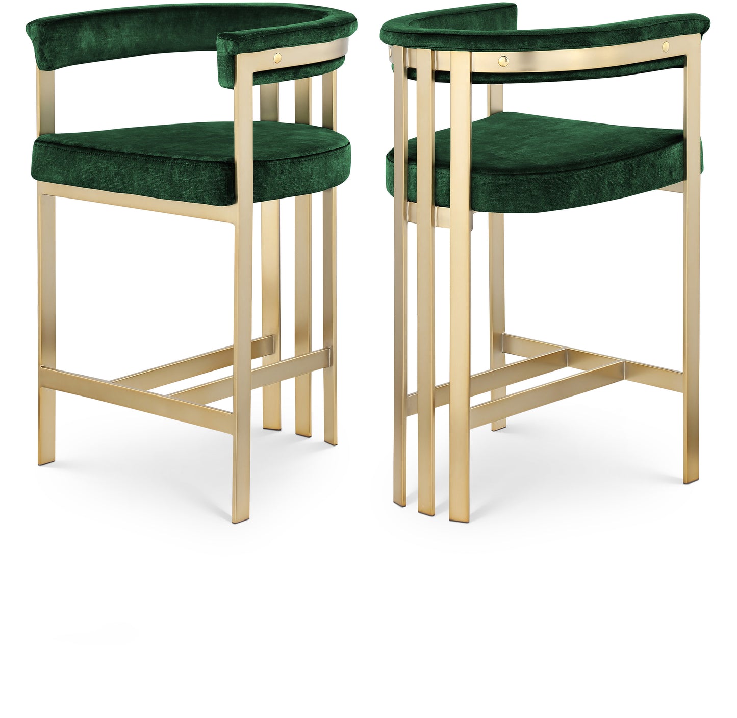 bristol green velvet counter stool