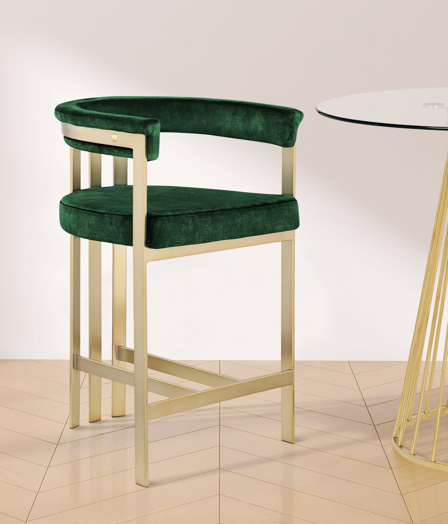 elijah green velvet counter stool c