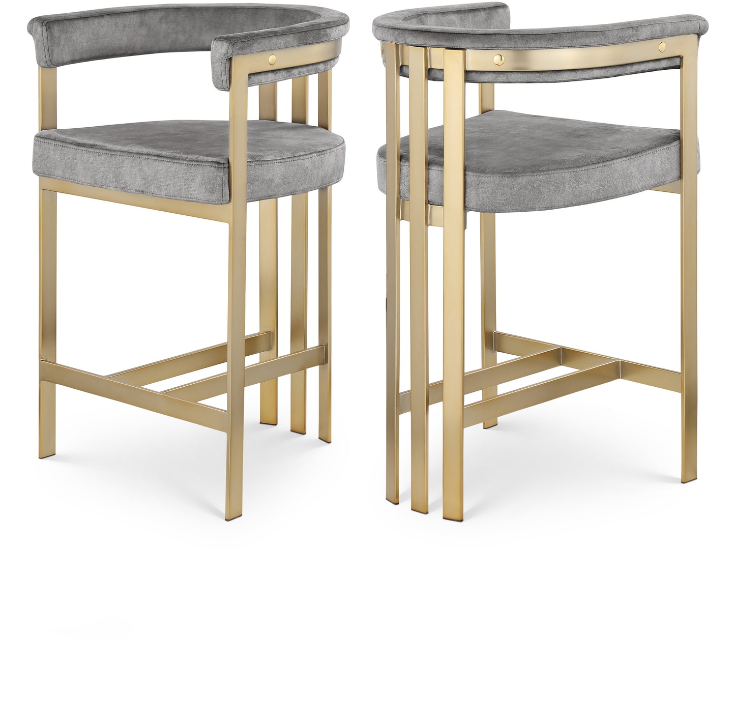 bristol grey velvet counter stool