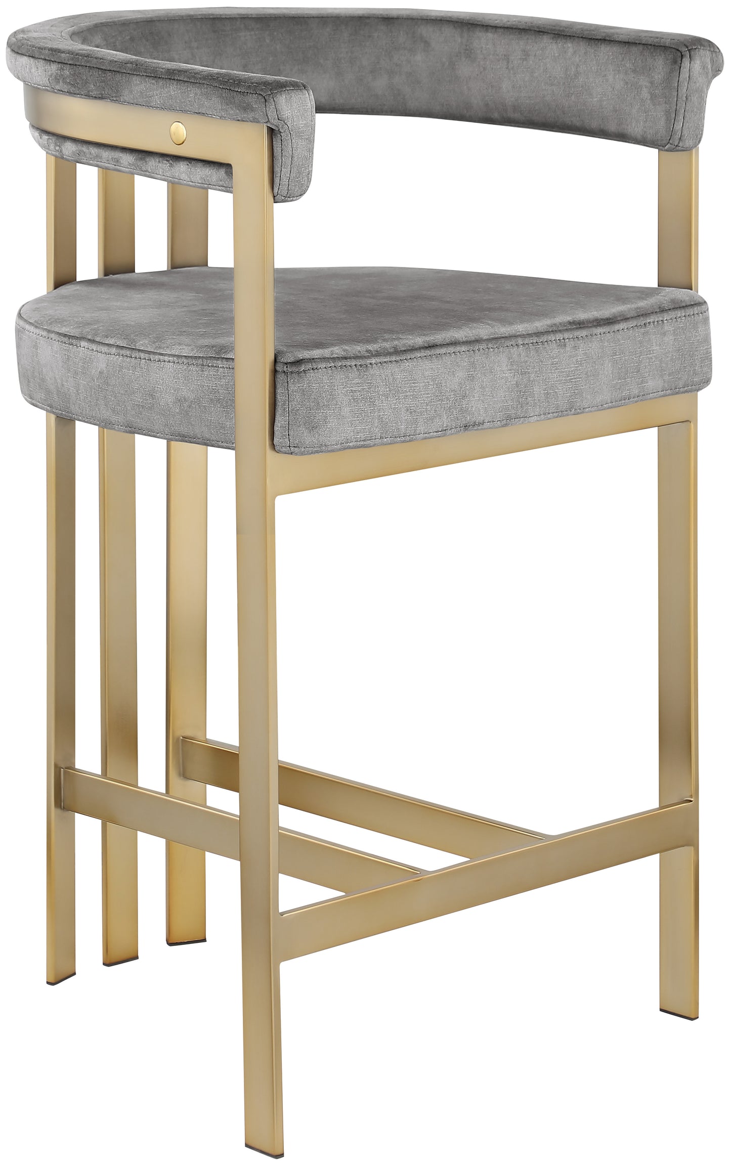 bristol grey velvet counter stool