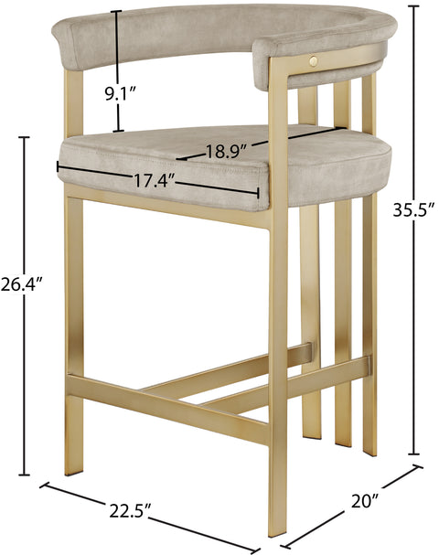 Elijah Stone Colored Velvet Counter Stool C