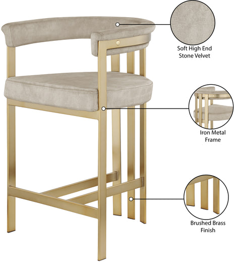 Elijah Stone Colored Velvet Counter Stool C