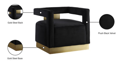 Isabelle Black Velvet Accent Chair Black