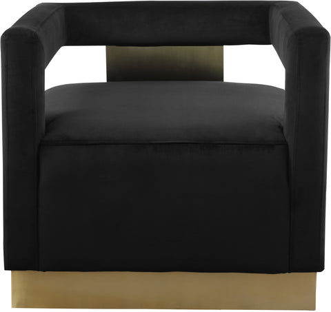Isabelle Black Velvet Accent Chair Black