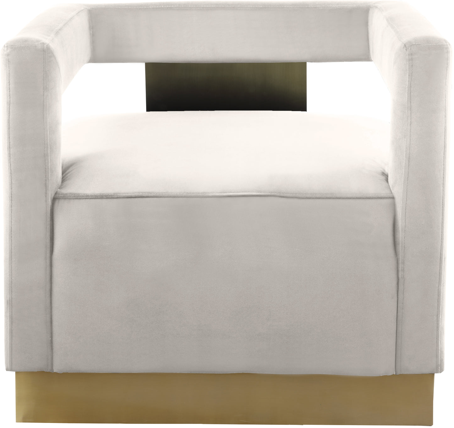 isabelle cream velvet accent chair cream