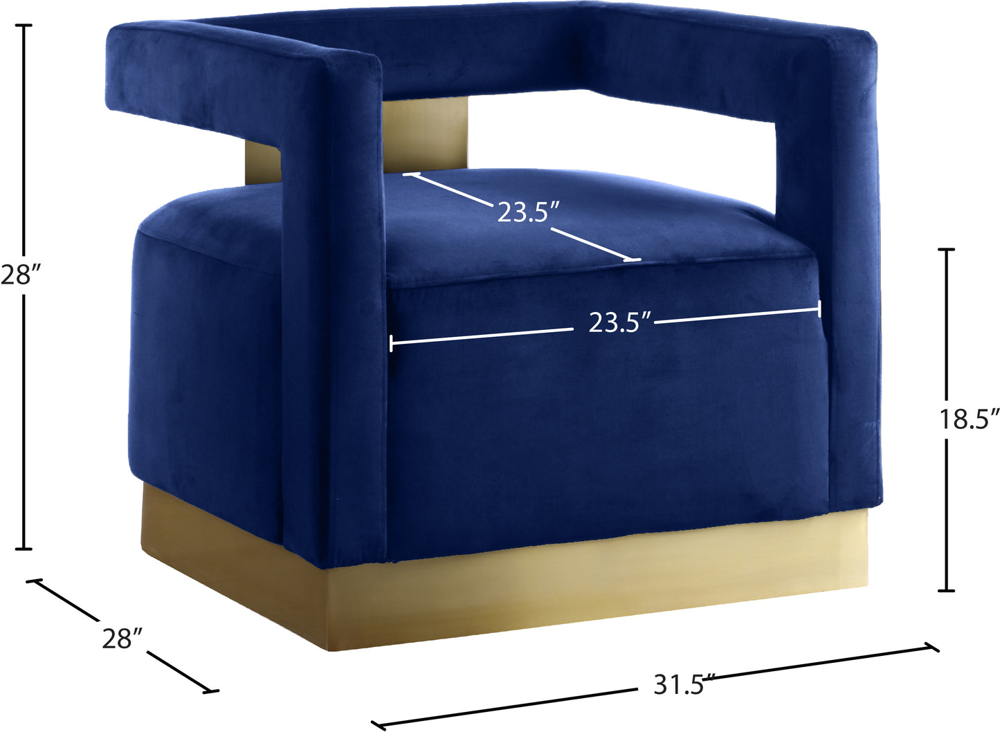 isabelle navy velvet accent chair navy