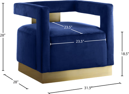 Isabelle Navy Velvet Accent Chair Navy