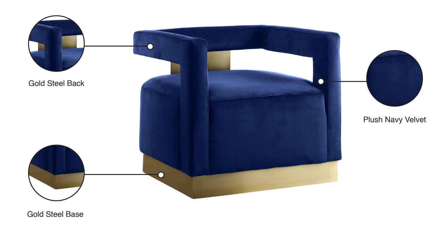 isabelle navy velvet accent chair navy