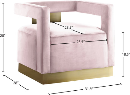 Isabelle Pink Velvet Accent Chair Pink