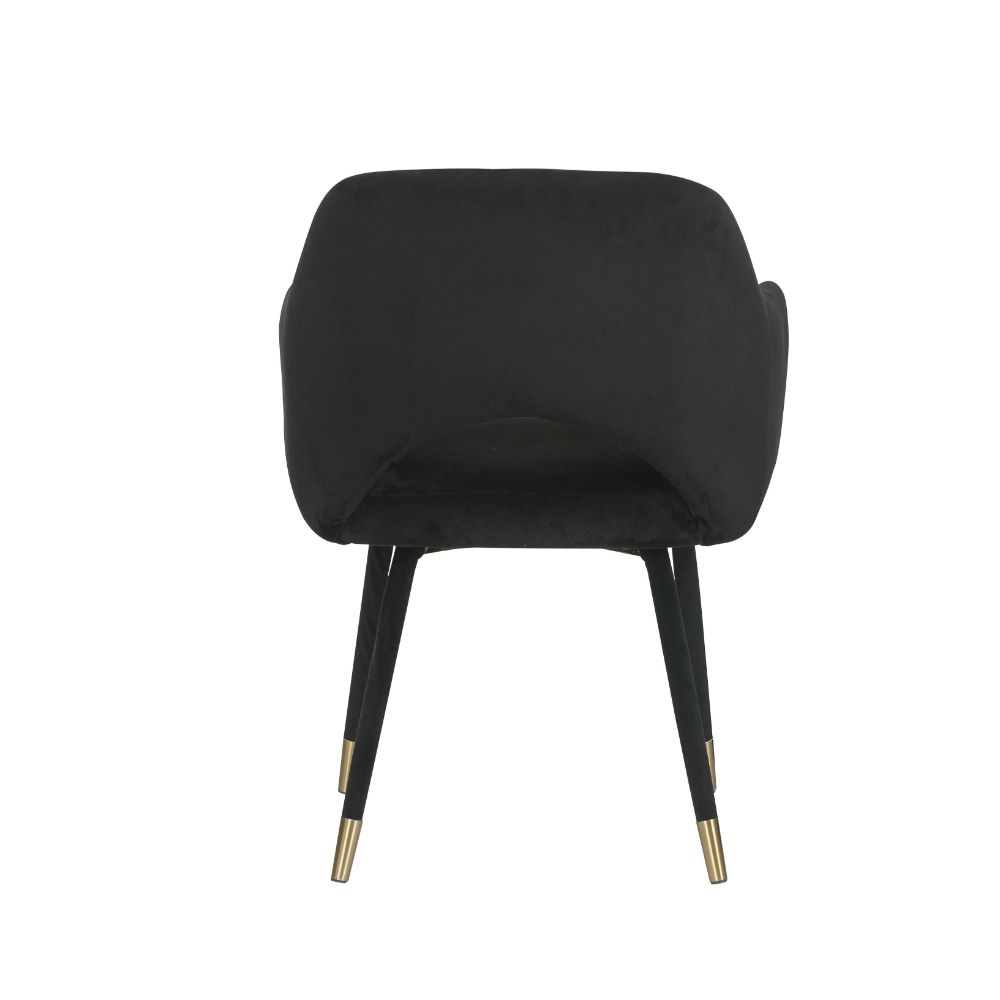 ensata applewood accent chair, black velvet & gold finish