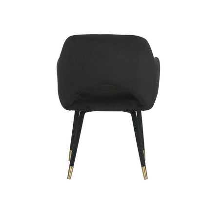 Ensata Applewood Accent Chair, Black Velvet & Gold Finish