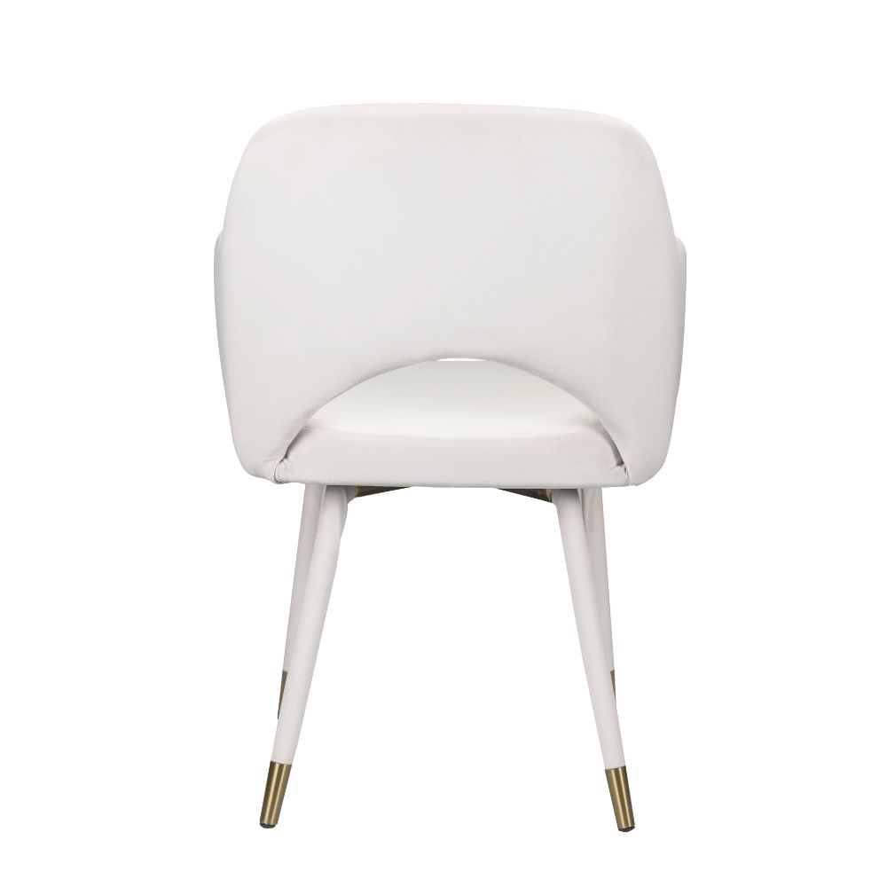 ensata applewood accent chair, cream velvet & gold finish