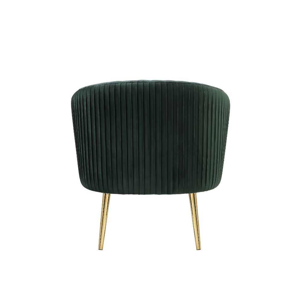 epidia accent chair, velvet & gold finish