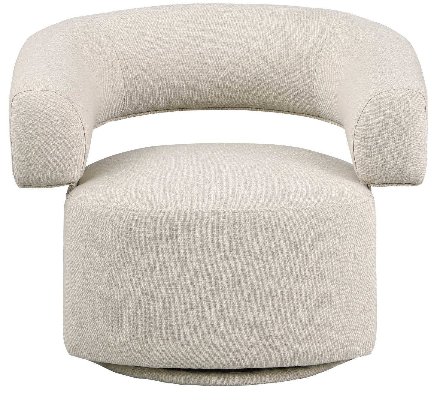 ames beige linen textured fabric swivel accent chair beige