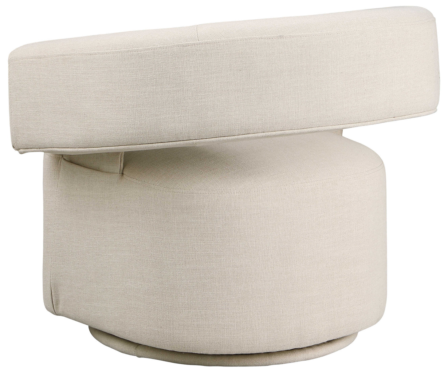 ames beige linen textured fabric swivel accent chair beige