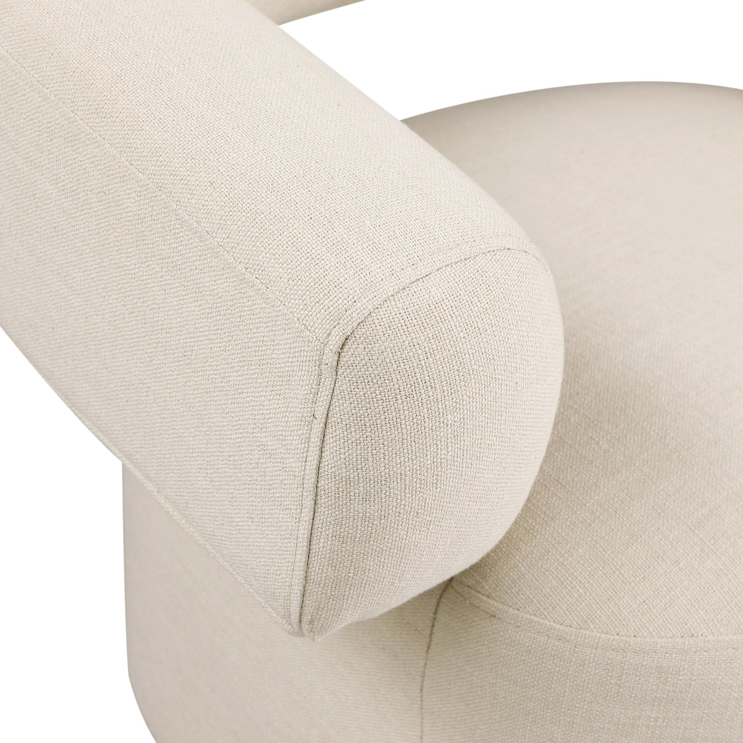 ames beige linen textured fabric swivel accent chair beige