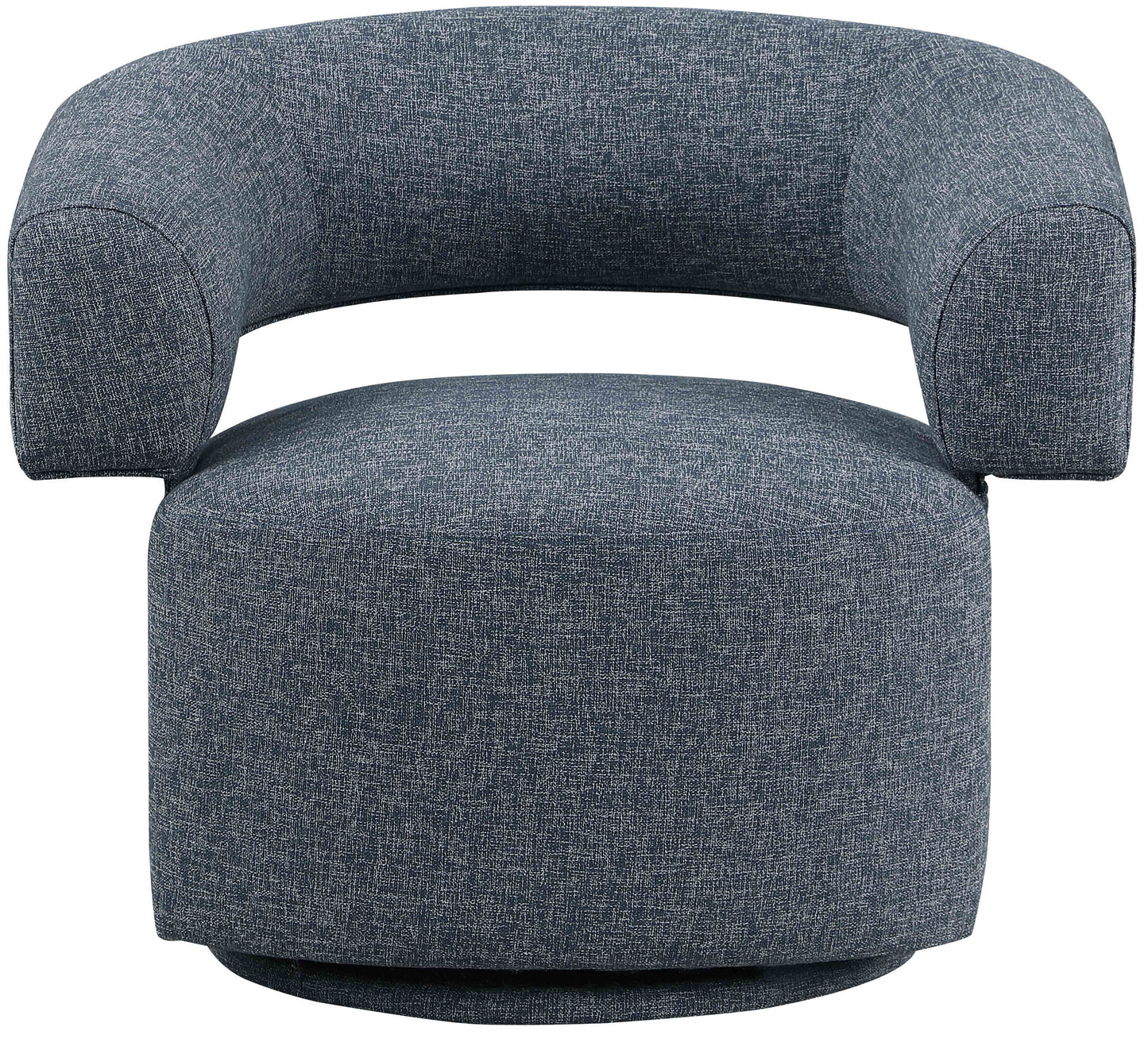 ames blue linen textured fabric swivel accent chair blue